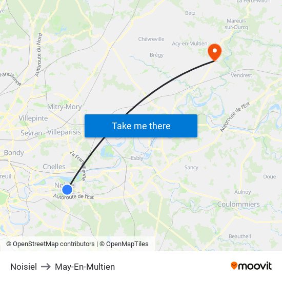 Noisiel to May-En-Multien map