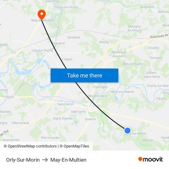 Orly-Sur-Morin to May-En-Multien map