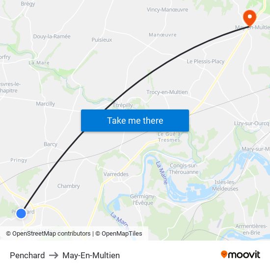 Penchard to May-En-Multien map