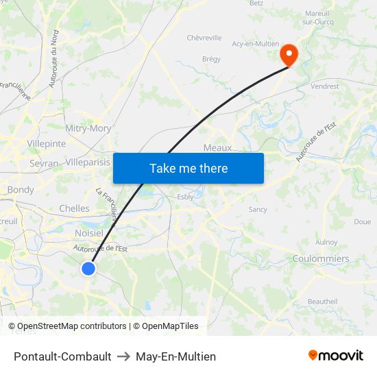 Pontault-Combault to May-En-Multien map