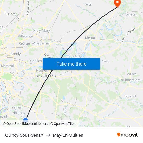 Quincy-Sous-Senart to May-En-Multien map