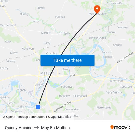 Quincy-Voisins to May-En-Multien map