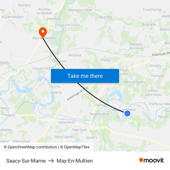 Saacy-Sur-Marne to May-En-Multien map
