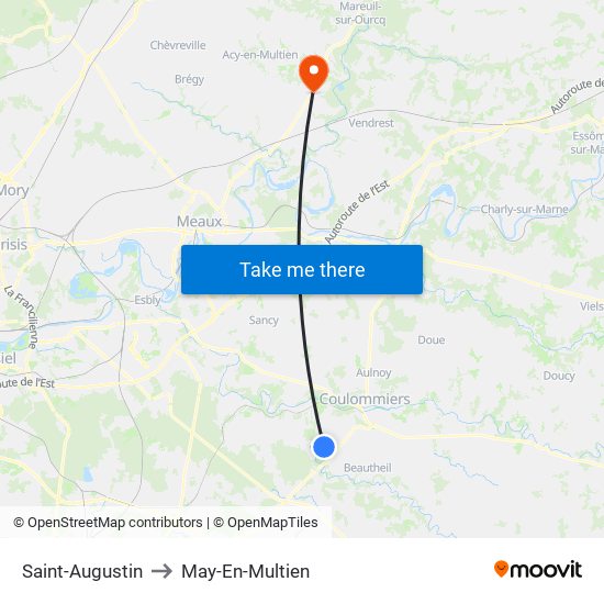 Saint-Augustin to May-En-Multien map