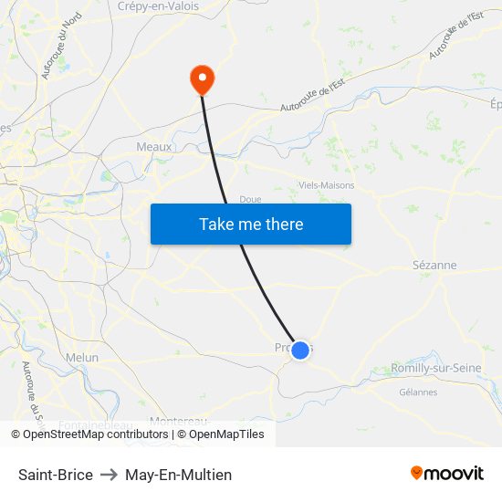Saint-Brice to May-En-Multien map