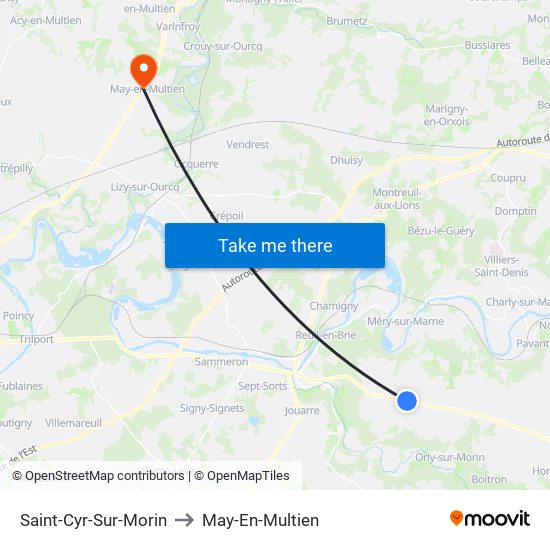 Saint-Cyr-Sur-Morin to May-En-Multien map