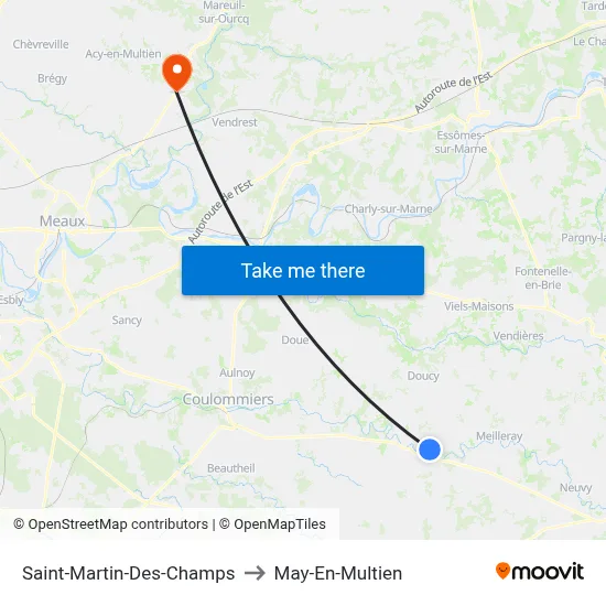 Saint-Martin-Des-Champs to May-En-Multien map