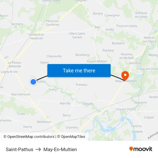 Saint-Pathus to May-En-Multien map