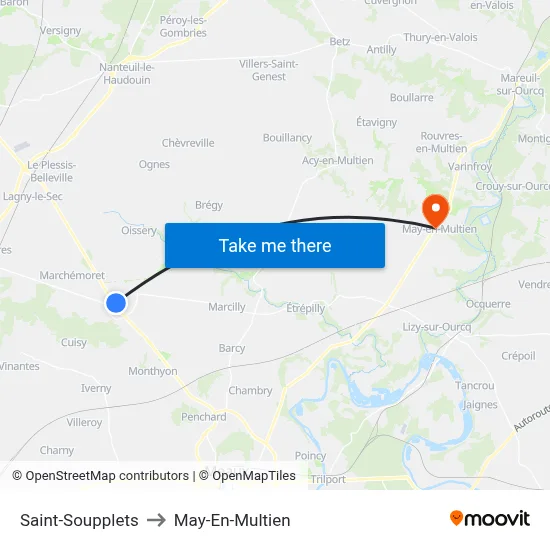 Saint-Soupplets to May-En-Multien map