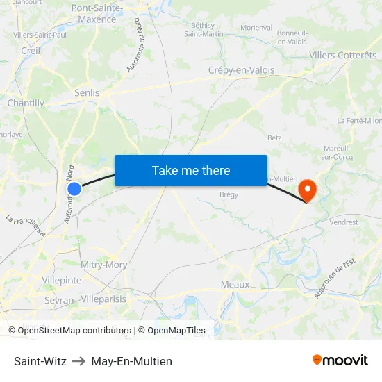 Saint-Witz to May-En-Multien map