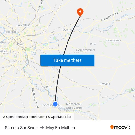 Samois-Sur-Seine to May-En-Multien map