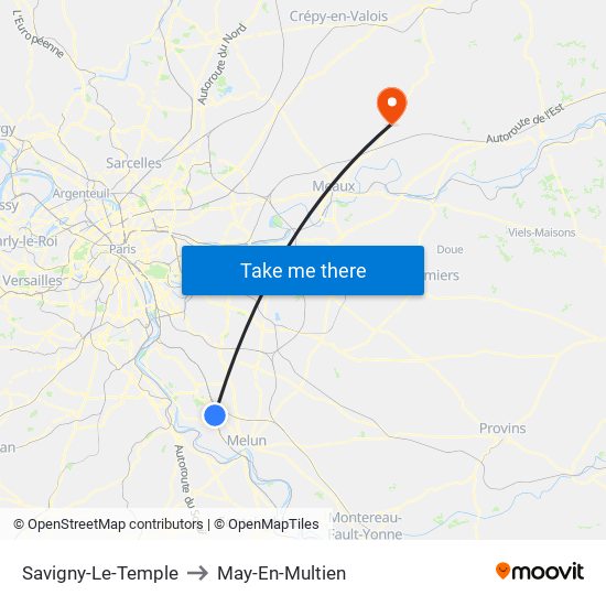 Savigny-Le-Temple to May-En-Multien map
