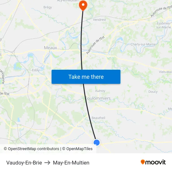 Vaudoy-En-Brie to May-En-Multien map