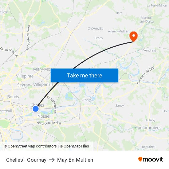 Chelles - Gournay to May-En-Multien map