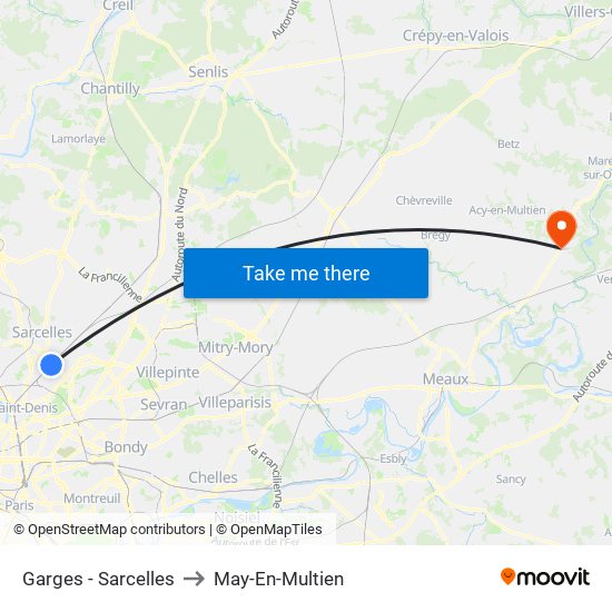 Garges - Sarcelles to May-En-Multien map