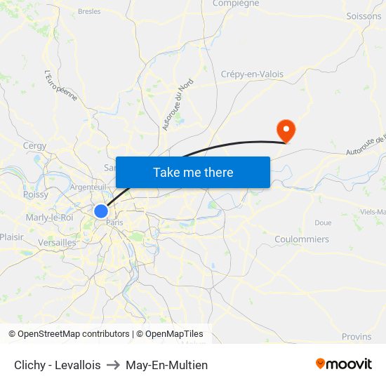Clichy - Levallois to May-En-Multien map