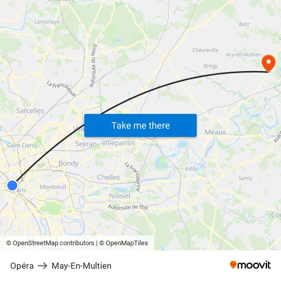 Opéra to May-En-Multien map