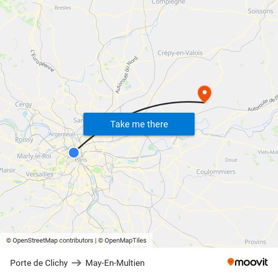 Porte de Clichy to May-En-Multien map