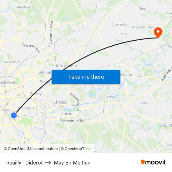 Reuilly - Diderot to May-En-Multien map