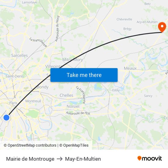 Mairie de Montrouge to May-En-Multien map