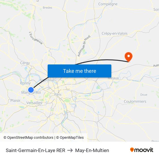 Saint-Germain-En-Laye RER to May-En-Multien map