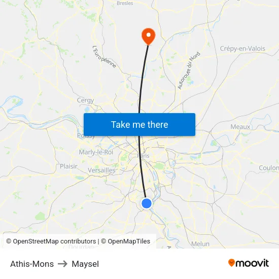 Athis-Mons to Maysel map
