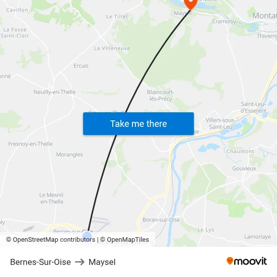 Bernes-Sur-Oise to Maysel map