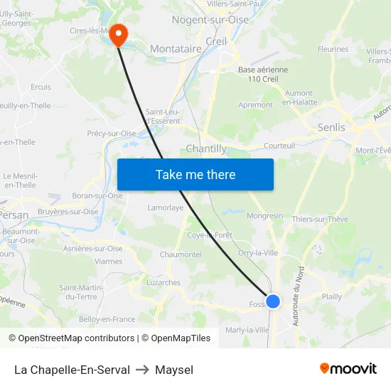 La Chapelle-En-Serval to Maysel map