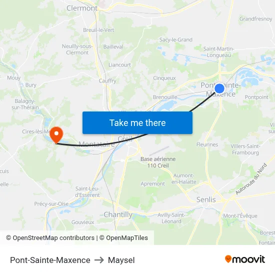 Pont-Sainte-Maxence to Maysel map