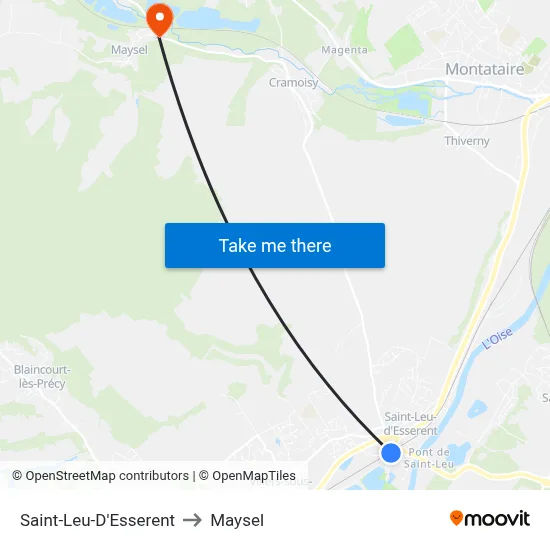 Saint-Leu-D'Esserent to Maysel map