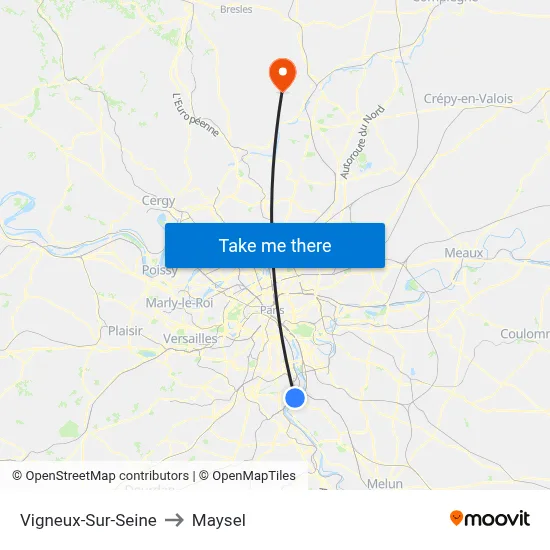 Vigneux-Sur-Seine to Maysel map