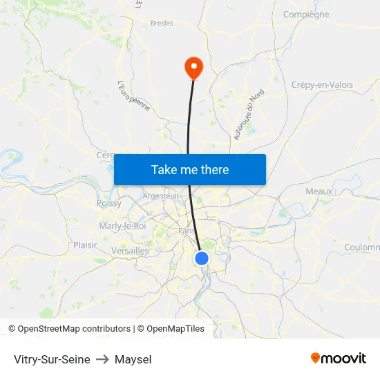 Vitry-Sur-Seine to Maysel map