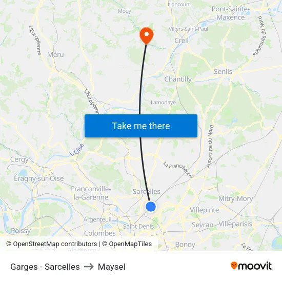 Garges - Sarcelles to Maysel map