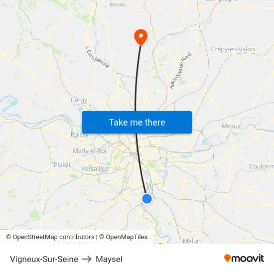 Vigneux-Sur-Seine to Maysel map