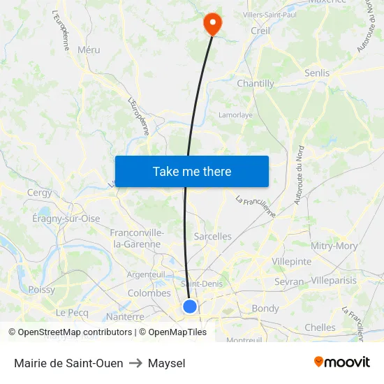 Mairie de Saint-Ouen to Maysel map