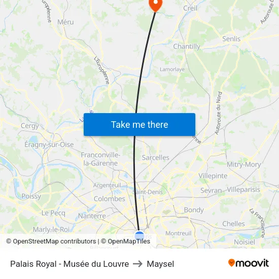 Palais Royal - Musée du Louvre to Maysel map