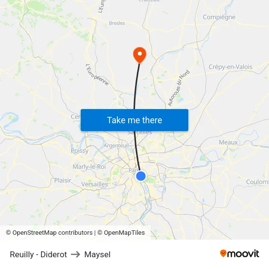 Reuilly - Diderot to Maysel map