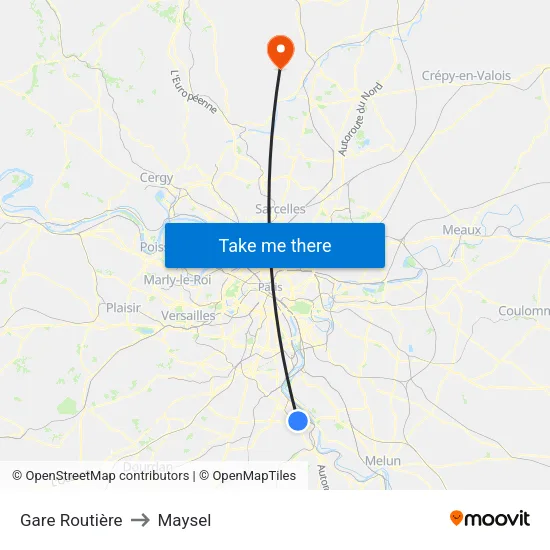 Gare Routière to Maysel map