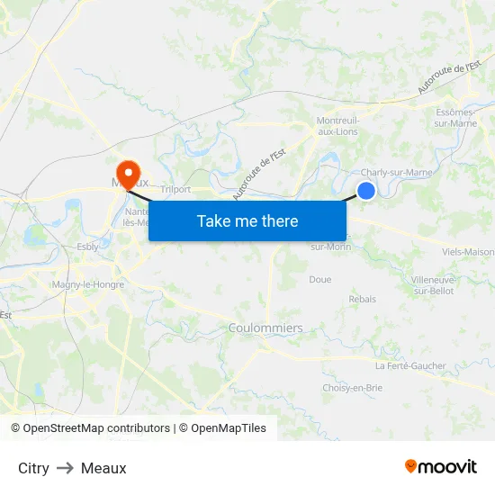 Citry to Meaux map