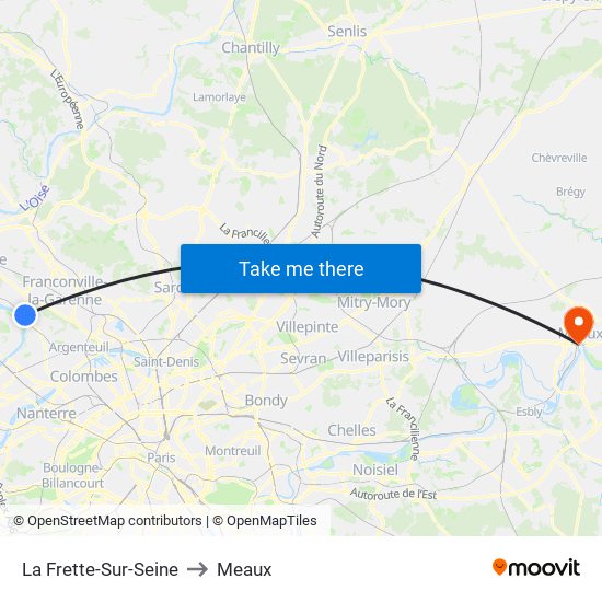 La Frette-Sur-Seine to Meaux map