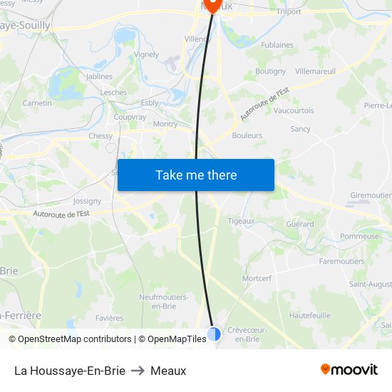 La Houssaye-En-Brie to Meaux map