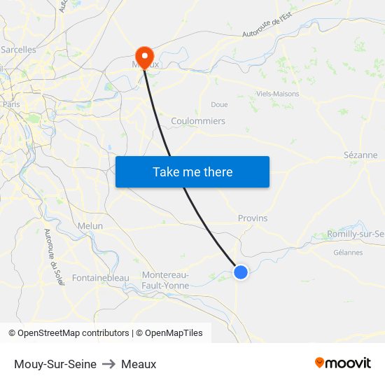 Mouy-Sur-Seine to Meaux map