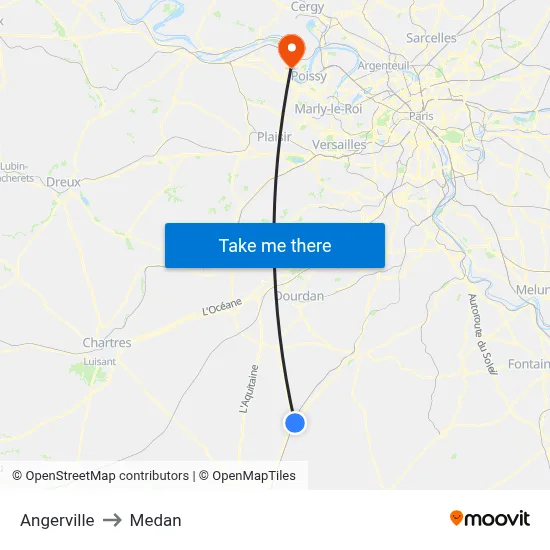 Angerville to Medan map