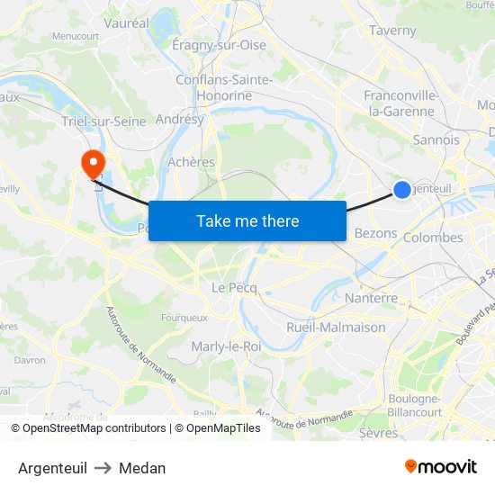 Argenteuil to Medan map