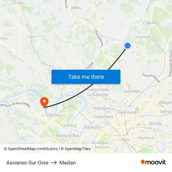 Asnieres-Sur-Oise to Medan map