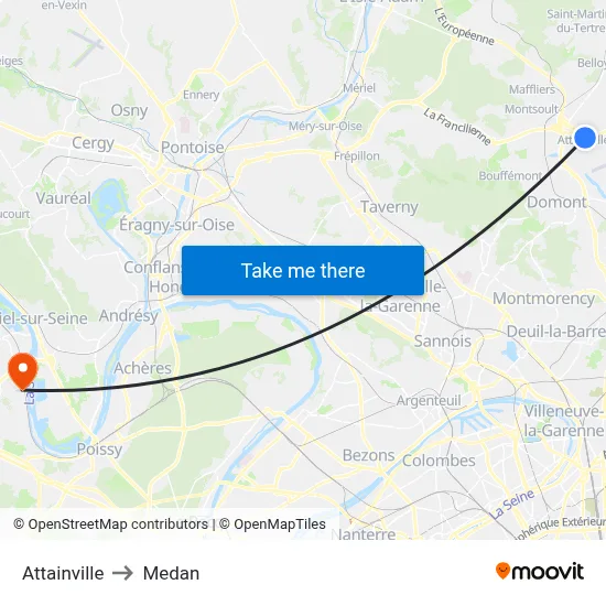 Attainville to Medan map