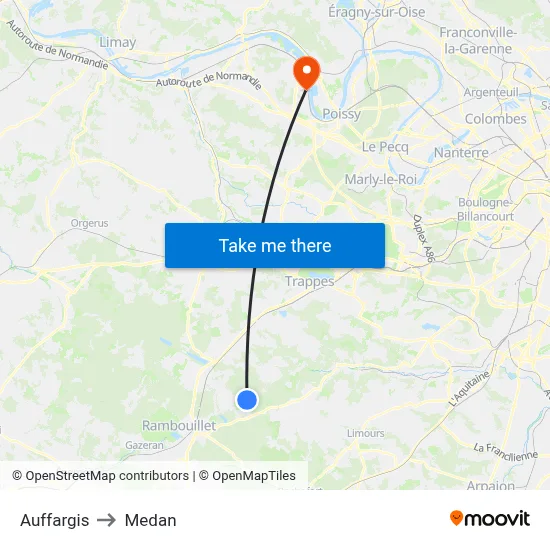Auffargis to Medan map