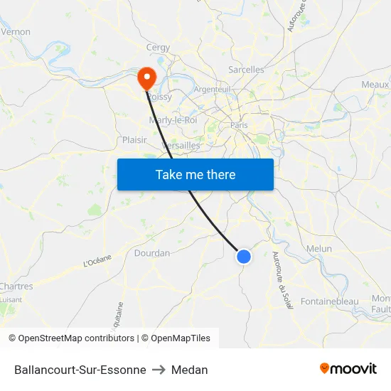 Ballancourt-Sur-Essonne to Medan map