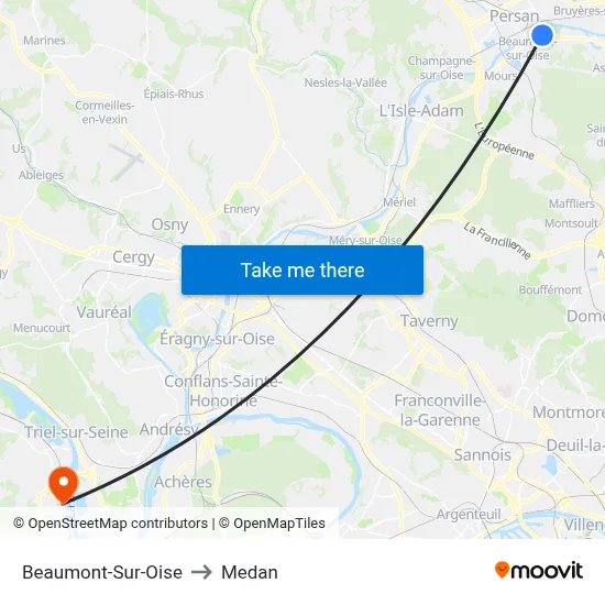 Beaumont-Sur-Oise to Medan map