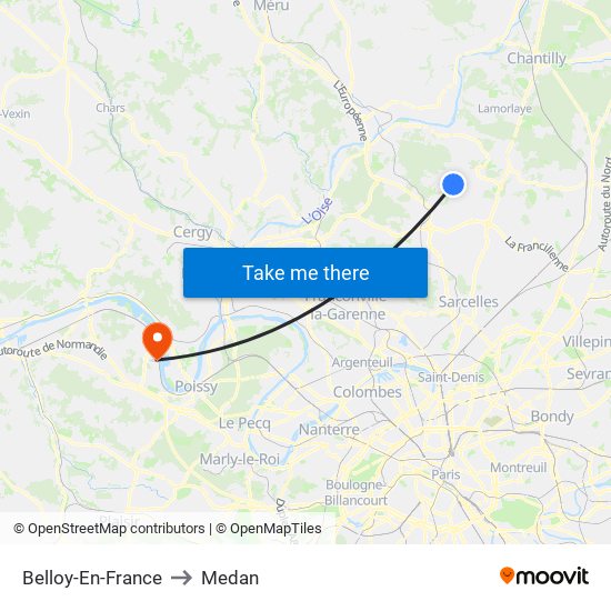 Belloy-En-France to Medan map